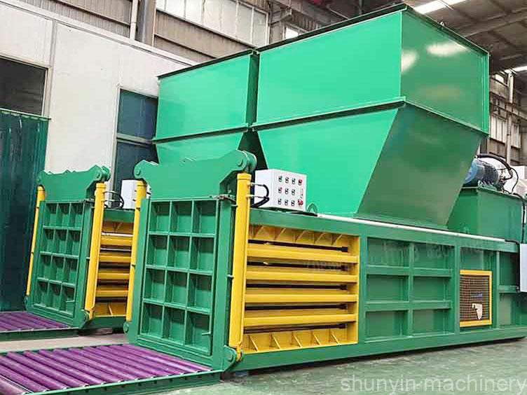 Durable horizontal baler designed for comprehensive material recycling.