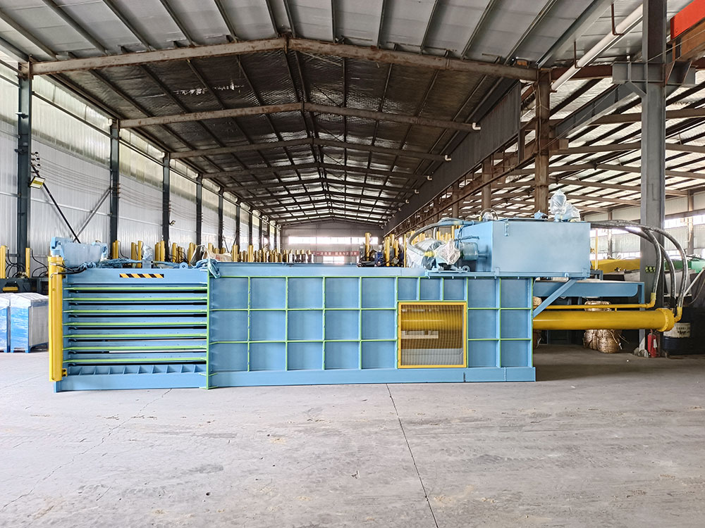 Closed door baler for secure, compact waste handling.