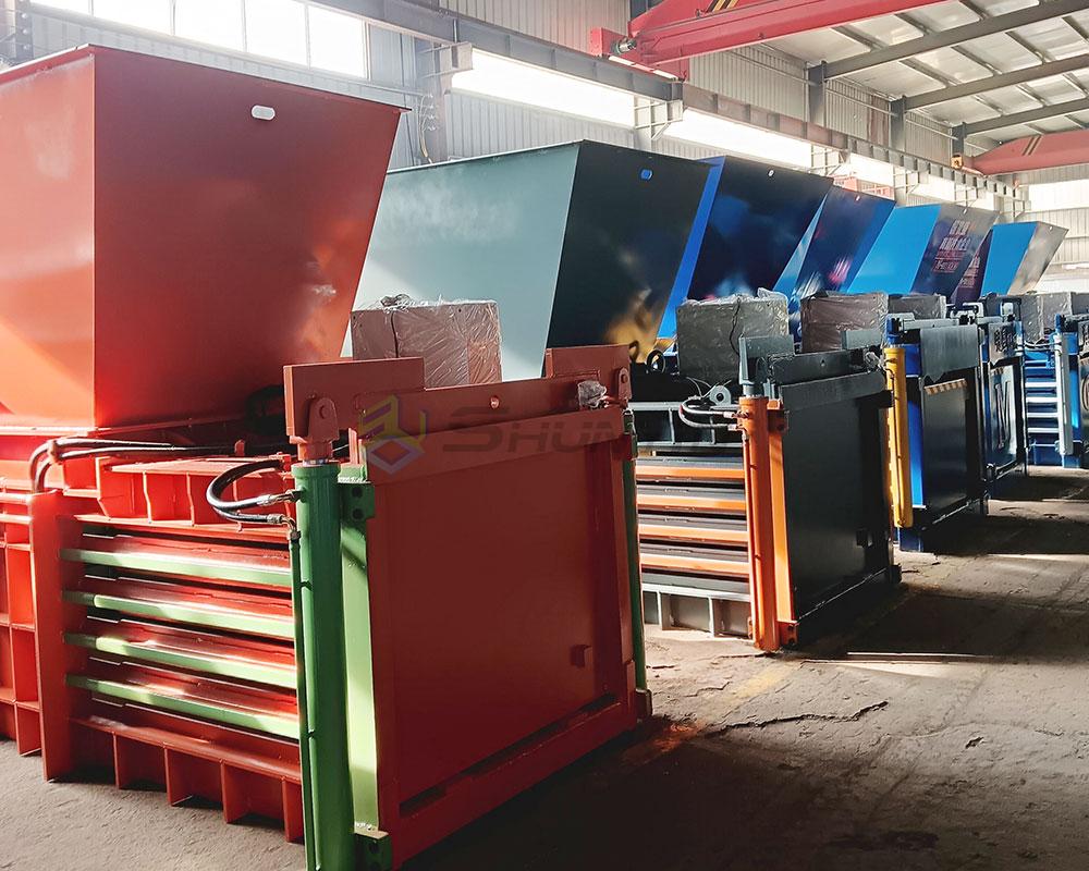 High-performance industrial horizontal baler, perfect for waste processing and recycling.