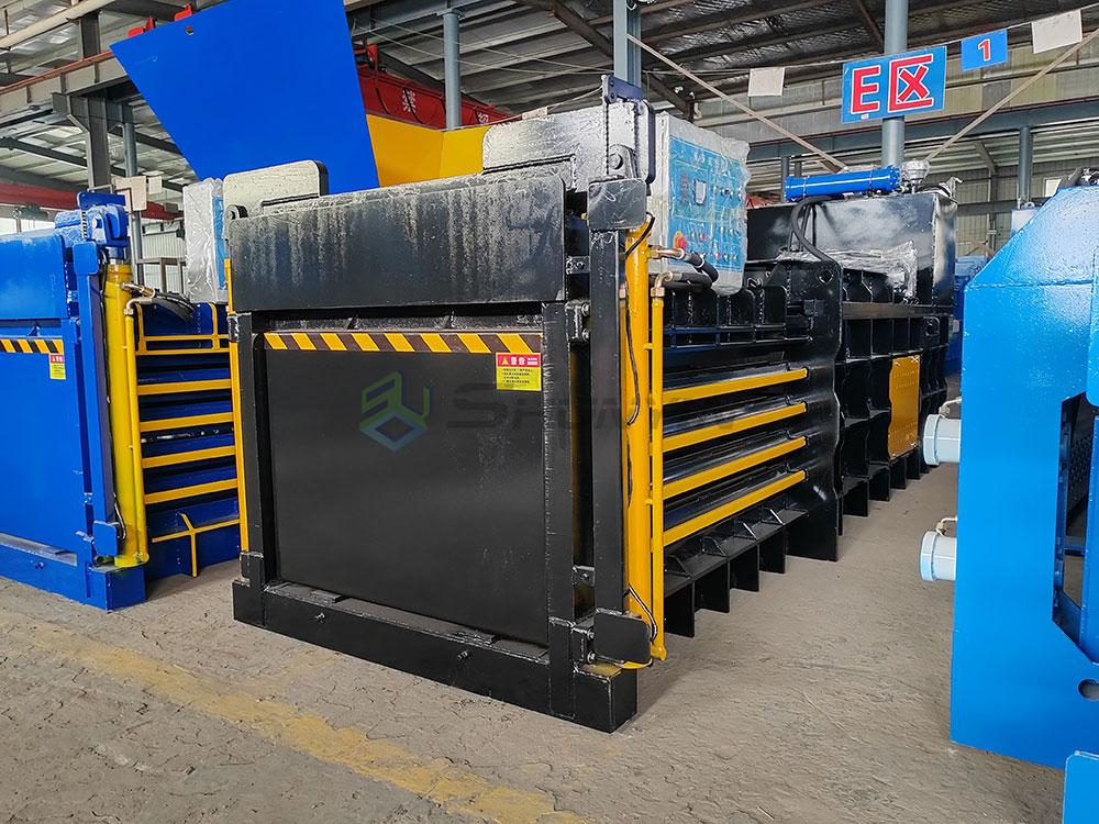 Horizontal baler featuring automated controls for streamlined waste compacting.