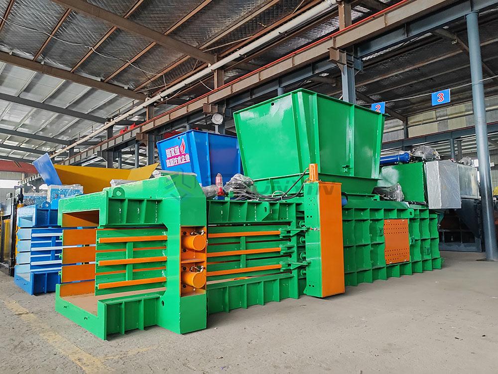 Ideal horizontal baler for managing industrial waste and recycling operations.