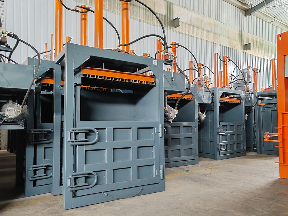 Structural view of industrial baler components