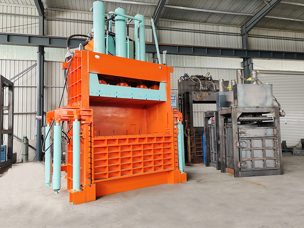 warehouse vertical baler processing shipping materials logistics hub