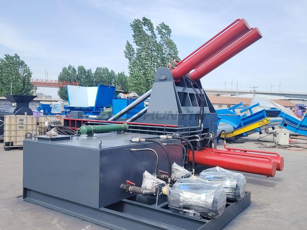 Industrial Scrap Metal Baling Process