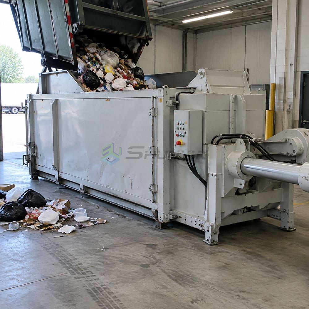 compactor loading waste compactor loading waste
