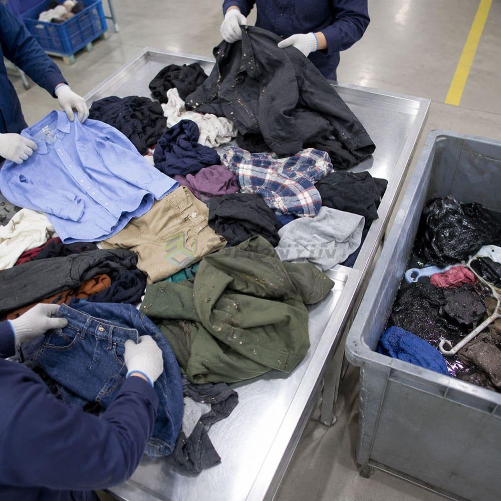 Preparation before clothing baling