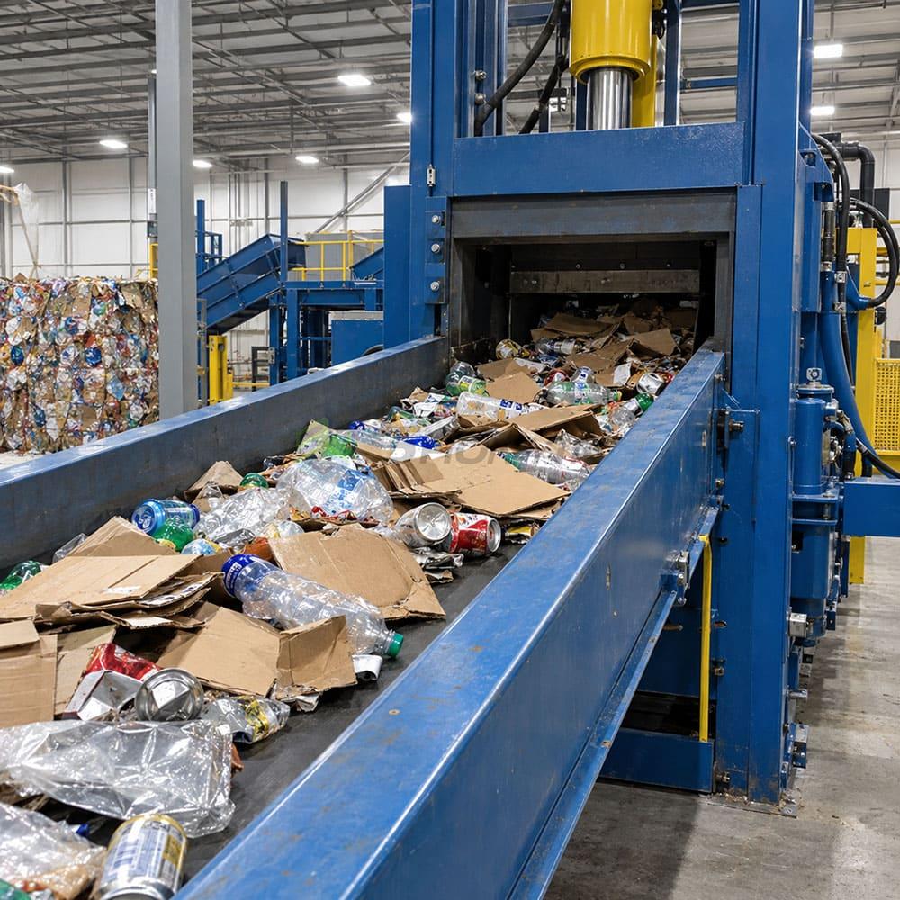 automated recycling baler loading process