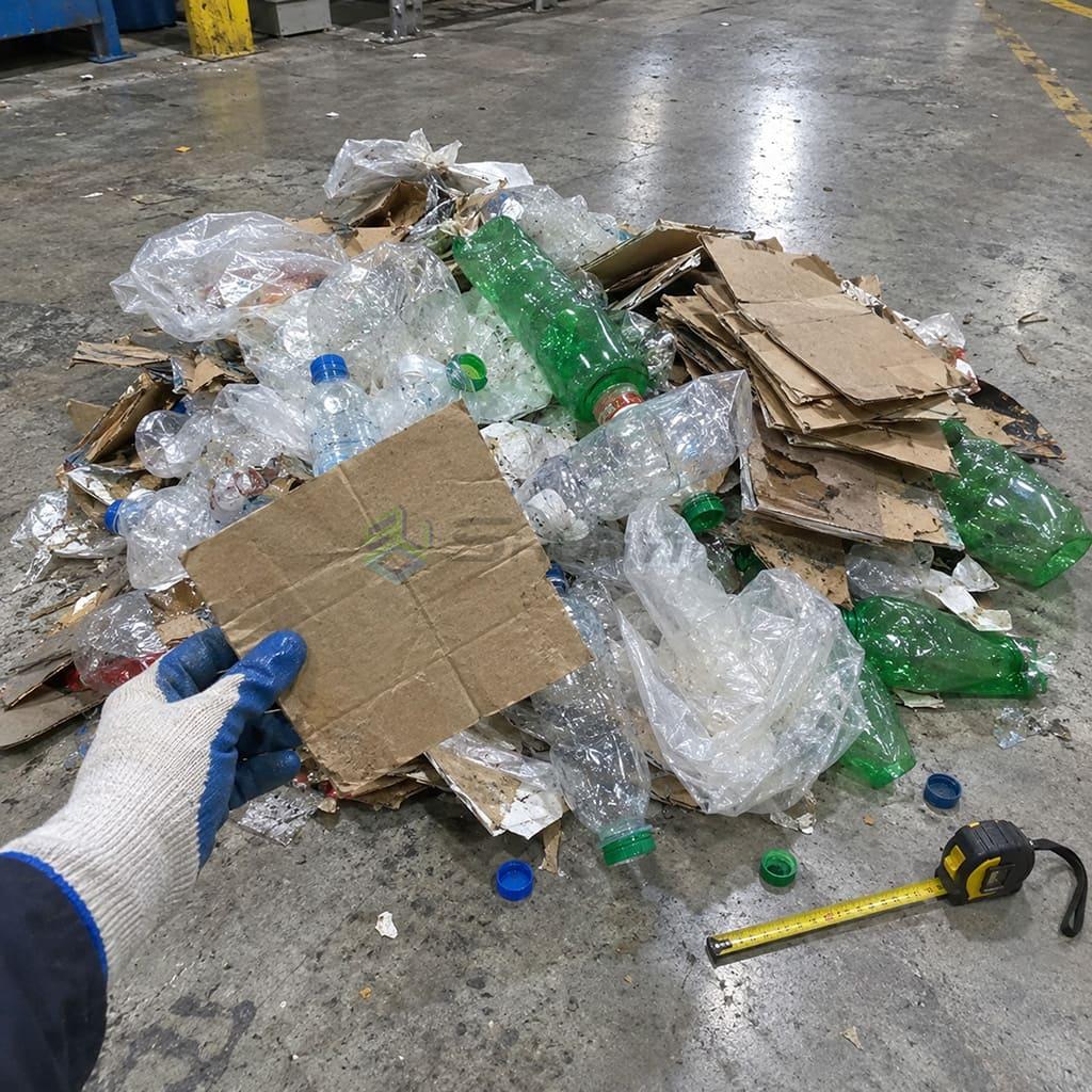 Materials processed by an auto tie baler auto tie baler for cardboard paper and plastic materials
