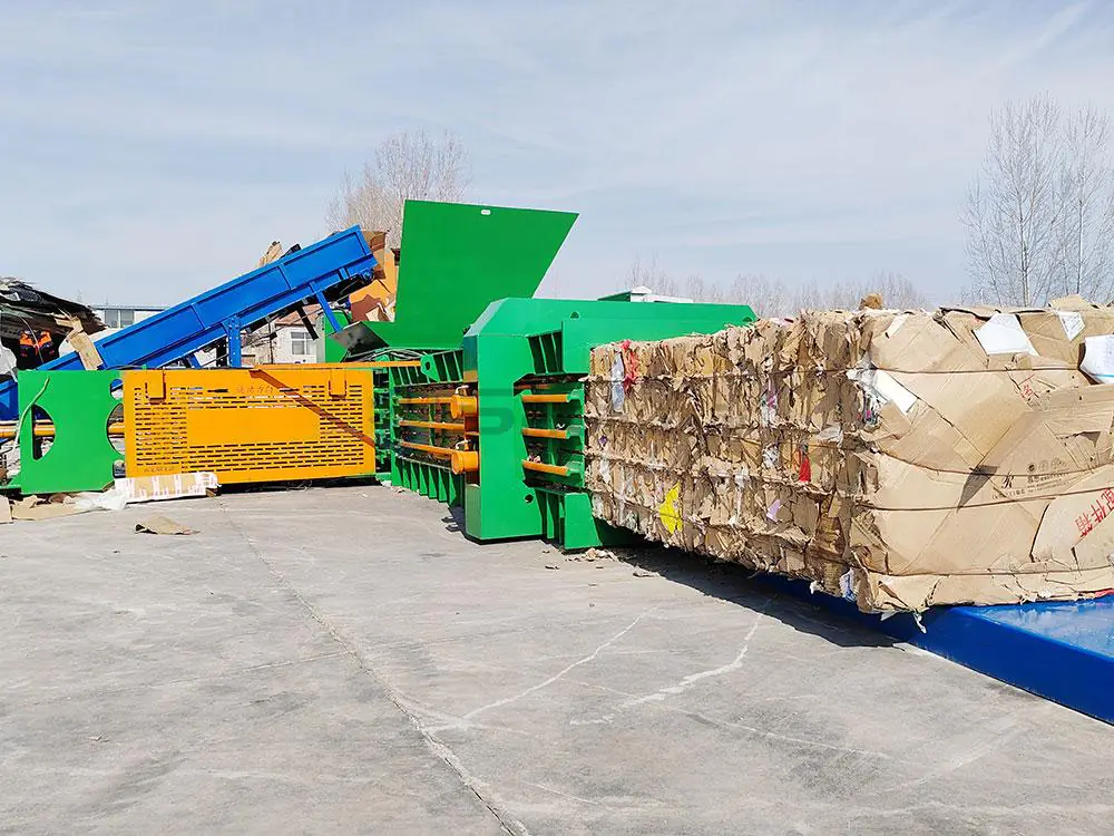 Industrial waste to compressed bales